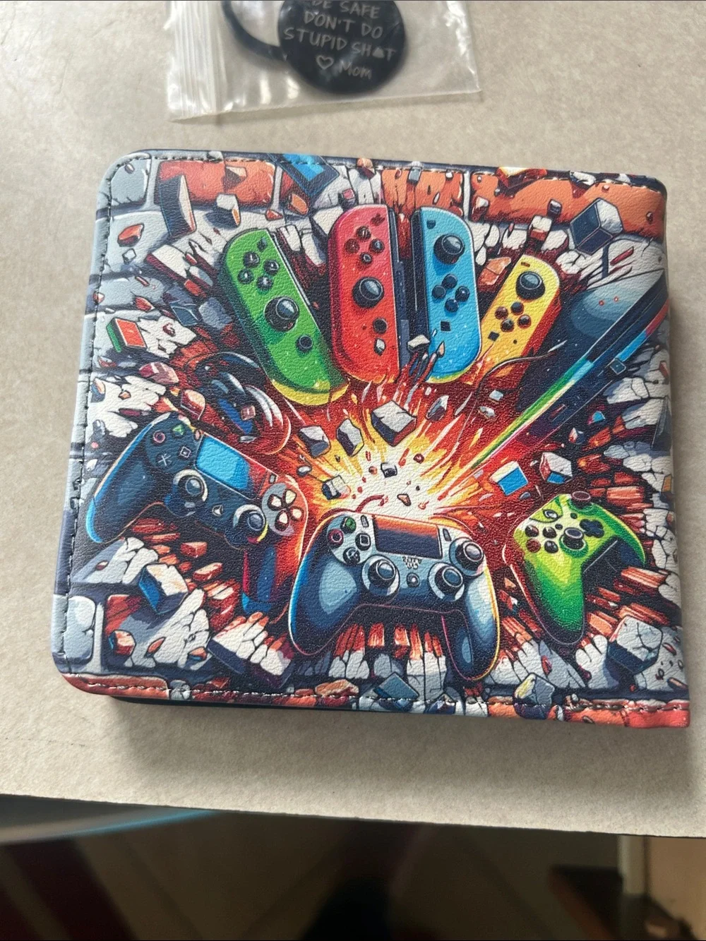 Colorful Gaming Controllers Foldable Wallet- Multicolor